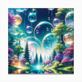 Bubbles In The Forest Canvas Print