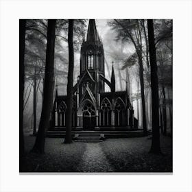 Gothic Church In The Woods 2 Canvas Print