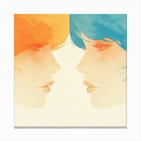 Two Women Facing Each Other Canvas Print