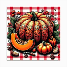 Pumpkins And Nuts 2 Canvas Print