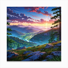 Sunset In The Mountains 25 Canvas Print