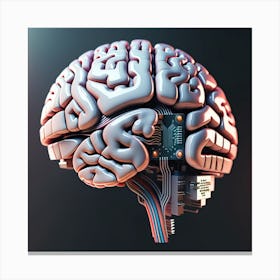 Brain On A Circuit Board 16 Canvas Print