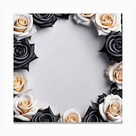 Black And White Roses 20 Canvas Print