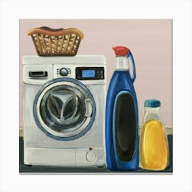 Washing Machine And Basket Print Canvas Print