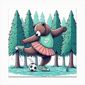 Soccer Bear for Kids Canvas Print