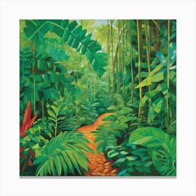 Amazon Rain Forest Series in Style of David Hockney Canvas Print