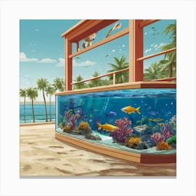 Default Aquarium With Coral Fishsome Shark Fishes View From Th 3 (1) Canvas Print