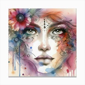 Watercolor Of A Woman 61 Canvas Print