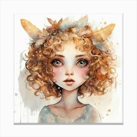 Girl With Feathers Canvas Print