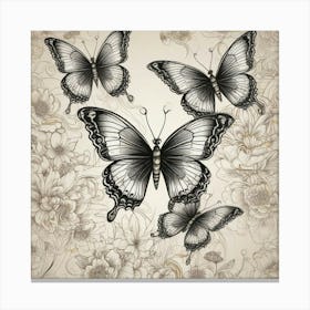 Butterflies And Flowers 17 Canvas Print