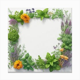 Frame Of Herbs 22 Canvas Print