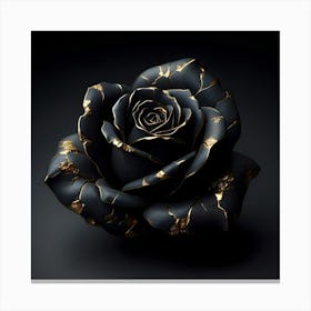 Black Gold Rose 3 Canvas Print