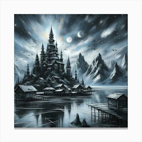 Castle On The Ice Canvas Print