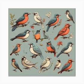 Birds Collection Canvas Print