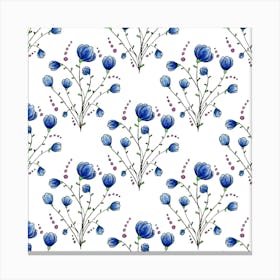 Flowers Seamless Pattern Victorian Canvas Print