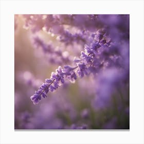 A Blooming Lavender Blossom Tree With Petals Gently Falling In The Breeze Canvas Print