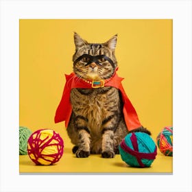 Cat In Cape Canvas Print