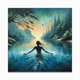 Swimming into the Ocean Canvas Print