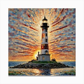 Lighthouse At Sunset 2 Canvas Print