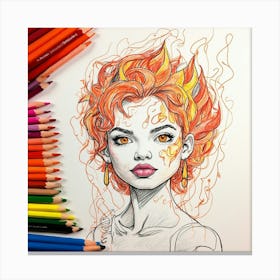 Fire Girl Canvas Print