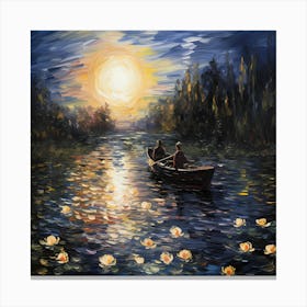 Riverside Dreams in Painterly Hues Canvas Print