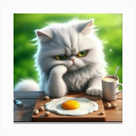 Cat With An Egg 1 Canvas Print