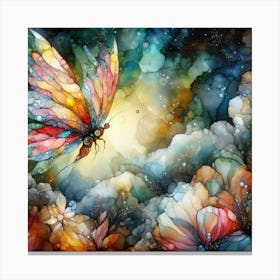 Butterfly Fantasy in Colourful Ink III Canvas Print