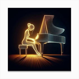 The pianist's silhouette 2 Canvas Print