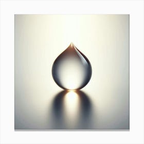 Elegant and Simple 3D Render of a Single Water Drop with a Shiny Surface and a Bright Background Canvas Print