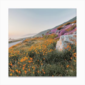 Oceanside Wildflowers Canvas Print