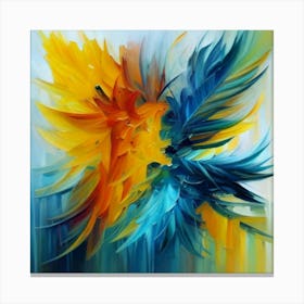 Gorgeous, distinctive yellow, green and blue abstract artwork 6 Canvas Print