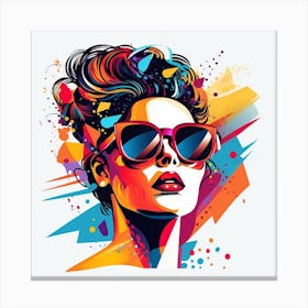 Girl With Sunglasses Canvas Print