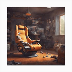 Video gaming chair in a room Canvas Print