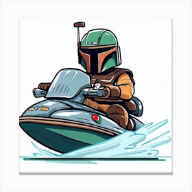 Boba Fett Jet Skiing Canvas Print