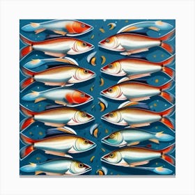 Fish In A Row Canvas Print