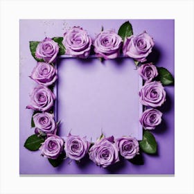 Purple Roses Frame 2 Canvas Print