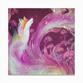 Enchanted Spirit Fox Pink Canvas Print