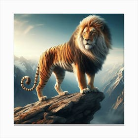 Majestic Lion Tiger Hybrid Canvas Print