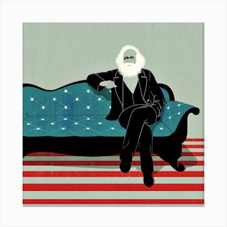 Marx In The Usa 1 Square Canvas Print
