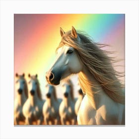 Rainbow Horses 4 Canvas Print