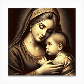 Mother And Child Happy Mother's Day 18 Canvas Print