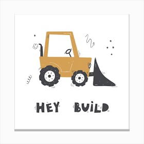 Cute Funny Digger Canvas Print