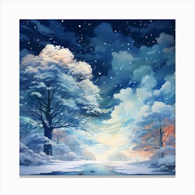 Frost-kissed Holiday Hues Canvas Print