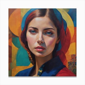 Woman With Blue Eyes Canvas Print