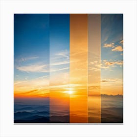 An Abstract Art Of The Stratosphere Where The Horizon Blurs The Line Between An Orange Sunrise And Canvas Print