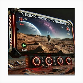 A Futuristic Smartphone Showcasing Its Seismic Video Stabilization Canvas Print