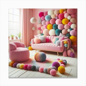 Pom Pom Wall Canvas Print