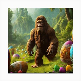 Bigfoot In The Forest Canvas Print