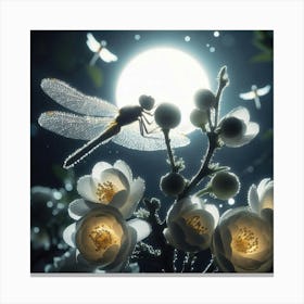 Dragonfly On A Flower 2 Canvas Print