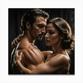 Man And Woman Hugging Canvas Print